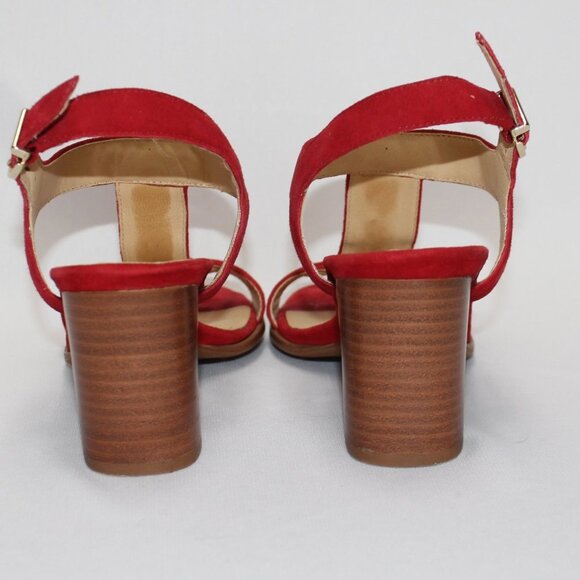 Nurture Lenna Red Suede Leather Sandals - Picture 6 of 9